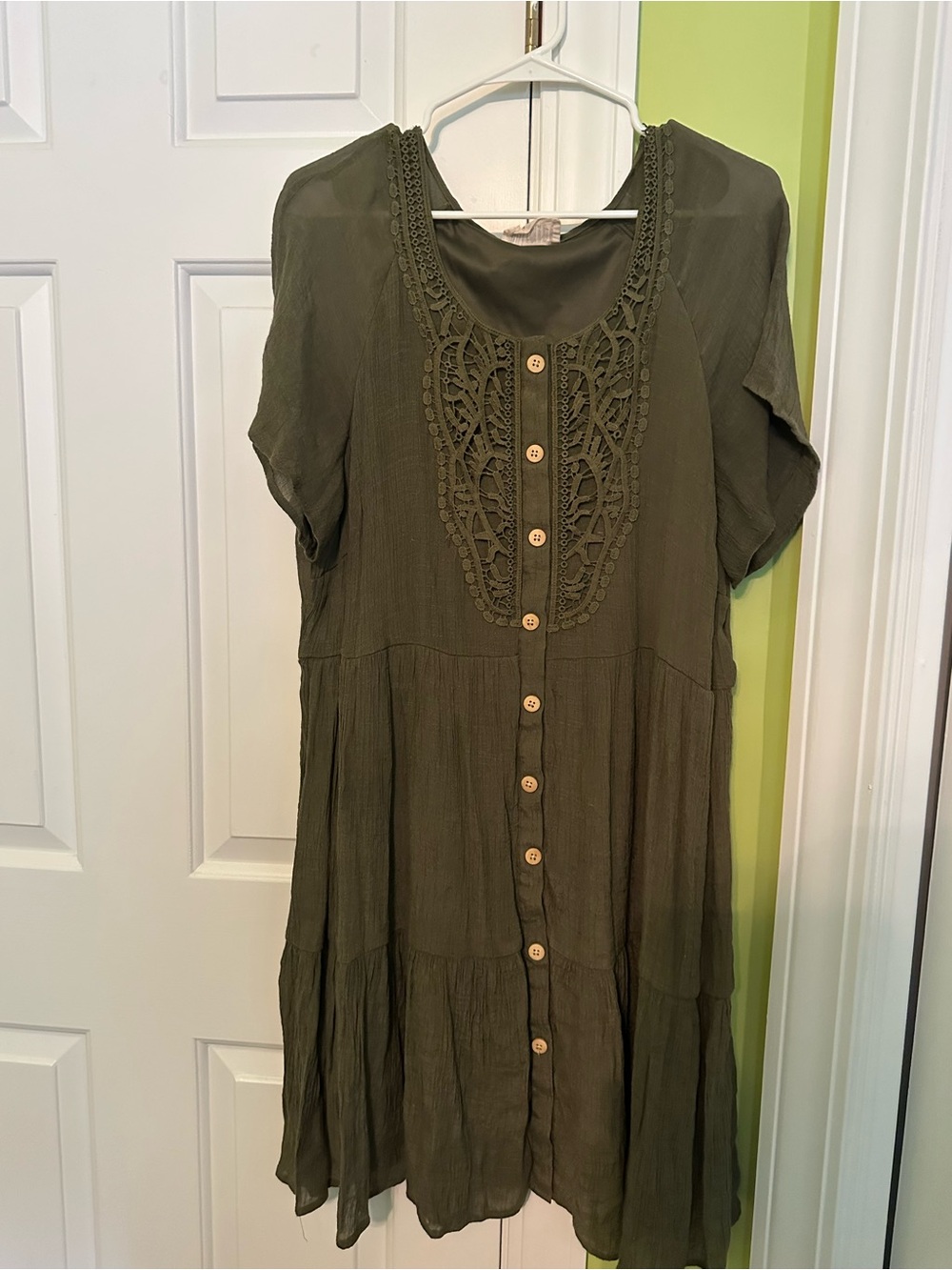 Just Found Army Green Tiered Tunic Dress Size 2X